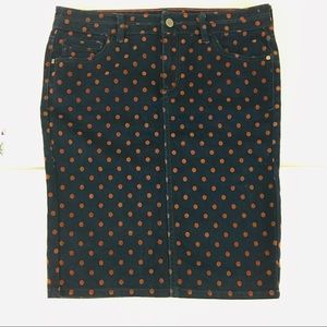 Pilcro Anthropologie Polka Dot Denim Jean Skirt